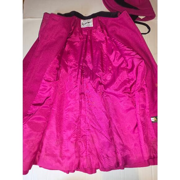 Vintage Rothschild Fuchsia Pink Wool Coat and Hat Size 6 Coquette - Picture 5 of 13